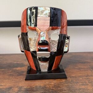 Multicolor Mosaic Mask Sculpture